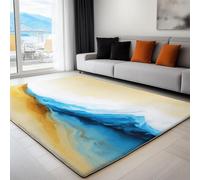 Living Room Area Rugs 100 x 160 cm, Machine Washable Watercolor Gradient Swirls Printed Rectangle Rug - Abstract Fluid Art Non-slip Decoration Carpet Soft Low-pile Floor Decorate Carpets for Bedroom