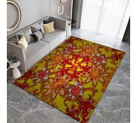 Living Room Area Rugs, Abstract Art Bedroom 3D Exotic Flowers Pattern Soft Short Pile Non Slip Fluffy Large Rug for Garden Home Hallway Outdoor Entrances Staircase Decoration 60x90 cm Q-370