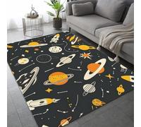 Living Room Area Rugs, Cartoon Space Bedroom 3D Planet Children Pattern Soft Short Pile Non Slip Fluffy Large Rug for Garden Home Hallway Outdoor Entrances Staircase Decoration 160x230 cm 9P-62