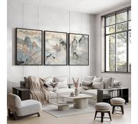 Living room Asian wall art prints, Set of 3 wall pictures, Japanese wall hangings, dining room decor, lounge wall decor, posters Unframed A3 12 x 16 in / 30 x 42 cm