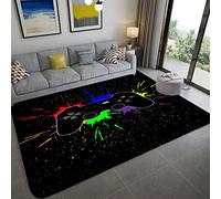 Living Room Bedroom Big Rug Modern Gamer Gamepad 3D Controller Teenage Boy Girl Area Rug Non-slip Child Play Crawl Floor Pad Mat Grey Black Graffiti Game Console Carpet (Color 3,80x120 cm)
