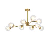 Living Room Bedroom Dining Magic Bean Molecular Light,Simple Creative Branches, G9 Nordic All Copper Copper and Ball Cover 6t