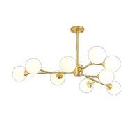 Living Room Bedroom Dining Room Magic Bean Molecular Light,Simple Creative Branches Chandelier,G9 Nordic All Copper Molecular Magic Bean Chandelier-Copper and milk white cover 9t