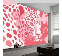 Living Room Bedroom Minimalism Wallpaper, Tropical Animal Leopard Colour Block Wall Mural for TV Backdrop Child Room - Non-Woven Wall Paper 300W x 210H cm Photo Wallpaper Home Decor