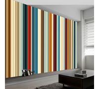 Living Room Bedroom Old World Wallpaper, Dreamy Vintage Rainbow Stripes Wall Mural for TV Backdrop Child Room - Non-Woven Wall Paper 500W x 280H cm Photo Wallpaper Home Decor