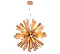 Living Room Bedroom Study,G4 Nordic Dandelion Wooden Chandeliers,Dining Room Café Decorative Lights,Simple Personalized Lights-Wood color 72cm