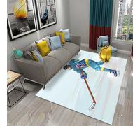 Living Room Carpet 3D Printing Ice Hockey 180 X 280 Cm - Indoor Door Mat - Soft To Touch - Washable - Anti-Stain, Non-Shedding: Nmentally Friendly, Non-Slip - Polyester - Easy To Clean -970605228476