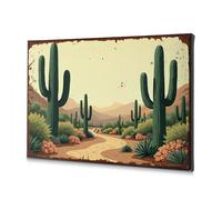 Living Room Decor Desert Landscape With Cacti And Winding Path. Canvas Decorative Picture Living Room Decor Baptism Decorations(40x60cm)