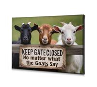 Living Room Decor Keep Gate Closed: No Matter What The Goats Say. Canvas Decorative Picture Living Room Decor Baptism Decorations(40x60cm)