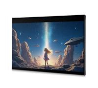 Living Room Decor Wall A Girl Stands On A Rocky Landscape, Gazing Up At A Bright Light In The Sky. Canvas Decorative Picture Farmhouse Decor Spring Decor(40x60cm)