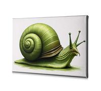 Living Room Decor Wall A Green Snail With A Spiral Shell. Canvas Decorative Picture Bedroom Decor Bathroom Decorations(30x40cm)