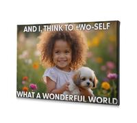 Living Room Decor Wall And I, Think To T/No-Self What A Wonderful World Canvas Decorative Picture Farmhouse Decor Spring Decor(20x30cm)