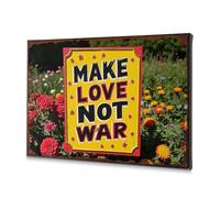 Living Room Decor Wall Make Love Not War Sign With Flowers. Canvas Decorative Picture Picture Hanging Kit Picture Hanging Kit(40x60cm)