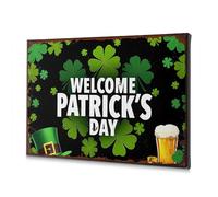 Living Room Decor Wall Welcome To St. Patrick'S Day Celebration! Canvas Decorative Picture Home Wall Decor Rustic Home Decor(40x60cm)