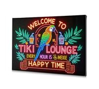Living Room Decor Welcome To Tiki Lounge. Every Hour Is Happy Time. Canvas Decorative Picture Bathroom Pictures Dining Room Decor(40x60cm)