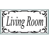 Living Room Door Sign Self Adhesive Vinyl Sticker, Decal