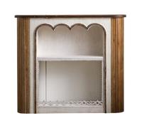 Living Room Electric Fireplace with Mantel & Open Shelf No Heat LED Flame Effect Distressed Wood Decor(Non Decorative core)