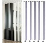Living Room Floor to Ceiling Wall Post Partitions Screens, Wood Slat Room Divider Column with Adjustable Feet, Office Dividers Pillars 28 36 48 60 70 80 Inches High(White 5 Pack,200cm/78.7in/6.56ft)