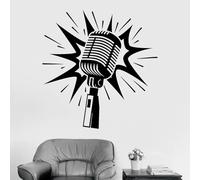 Living Room Karaoke Music Vinyl Wall Stickers Teen Room Accessories bar Microphone Wall Stickers