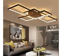 Living Room Lamp LED Modern Ceiling Light Angular Rectangular Ceiling Lamps Dimmable Remote Control Acrylic Shade Ceiling Pendant Lamp Country House Hallway Bedroom Bathroom Light,Black,90cm