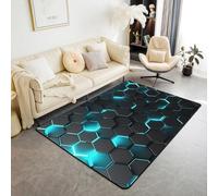 Living Room Large Area Rugs 3D Abstract Geometric Lattice Rugs Super Soft Thick Rug Hallway Runners Bedroom Carpet Large Floor Mat Non-Shedding Carpets 120 X 160 Cm, Stain Resistant Ea /881728093577