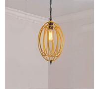Living Room Light Fixture, American Country Suspension Light Iron Art Cage Pendant Lights Fixture Personality Retro Simple E27 Base Hanging Lamp Compatible with Bedroom Dining Room Lamp,Hallway
