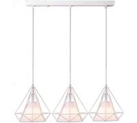 Living Room Light Fixture, LED Modern Chandelier Lamp, White Loft Industrial American Single Head Bar Geometric Restaurant - Retro Bird Cage Small Chandelier,Hallway