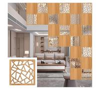 Living Room Partition with Complete Kit, 5mm Thick Waterproof Wood Plastic Partitions, Semi-Privacy Decor Screen, 2 Styles(Natural-B,100Pcs)