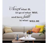 Living Room Quotes Wall Stickers: Family Bedroom Inspirational Home Vinyl Art Wall Stickers - Kitchen Door Wall Decor - Accept What is Let Go of What was 28.6" X 15"