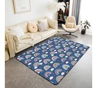 Living Room Rug 3D Cartoon Clouds Rainbow Printed Floor Mat Bathroom Foot Mat Area Rug Teenage Bedroom Decorative Game Room Mat, 100 X 150 Cm - Polyester Soft Touch Easy Clean -3865252614538