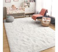 Living Room Rug 70 x 75 cm Shaggy Soft and Elegant Carpets Living Room Area Rugs Easy to Clean, Many Different Sizes for Bedroom, White