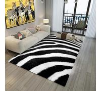 Living Room Rug Anti Slip Large Area Rugs 140 x 200 cm Super Soft Washable Bedroom Carpet Mat Modern minimalist black white