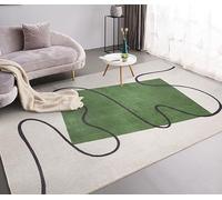 Living Room Rug Anti Slip Large Area Rugs 180 x 200 cm Super Soft Washable Bedroom Carpet Mat Modern simple lines green beige