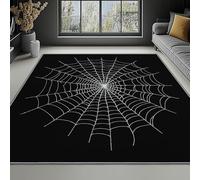 Living Room Rug Super Soft Simple Spider Webs Pattern Design 60 x 110 cm Non-Slip Hallway Rug Machine Washable Area Rugs for Bedroom Kitchen Black
