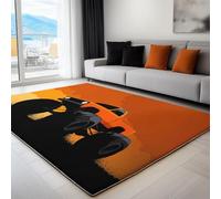 Living Room Rug With Minimalism Truck Sunset Printed, Non-Slip Soft Area Rug for the Bedroom Kids' Rooms Nurseries and Dorms (60 x 120 cm, Orange Red) - Machine Washable