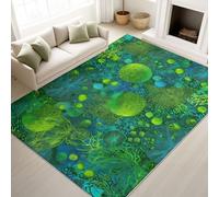Living Room Rugs 40 x 60 cm, Natural Fluffy Carpet Marine Plants Fresh Healing, Rugs Bathroom Children s Room, Green Blue