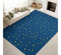 Living Room Rugs 40 x 60 cm, Vector Fluffy Carpet Little Stars Serene Simple, Rugs Starry Sky Theme Bedroom Nursery, Blue Yellow