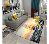 Living Room Rugs 90 X 150 Cm Oil Painting Sailboat Sunset Seascape, Area Rugs For Bedroom Light Luxury Minimalist Style, With Durable Anti-Slip Backing For Easy Clean- For Bedroom Hal-64071207204836