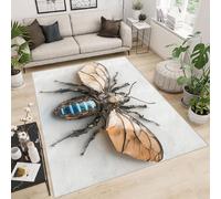 Living Room Rugs Large 140x200 cm Carpet Insect Mechanical Creative 3D Print Machine Washable Rug Non Slip Cashmere Imitation Material Suitable for Children's Room Bedroom Area Floor Mat Decor