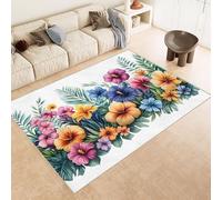 Living Room Rugs Large 140x200 cm Carpet Pattern FlowersYellow Leaves 3D Print Machine Washable Rug Non Slip Cashmere Imitation Material Suitable for Children's Room Bedroom Area Floor Mat Decor