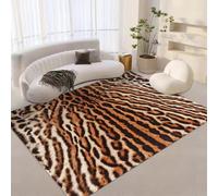 Living Room Rugs Large 150x210 cm Leopard Print Carpet 3D Print Pattern Animal Textures Patterns Machine Washable Rugs Cashmere Imitation Material Non-Slip Suitable for Kitchen Children's Room Q-87
