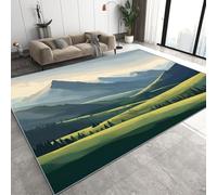 Living Room Rugs Large 50x80 cm Simplicity Grassland Valley Carpet 3D Print Pattern Nature Machine Washable Rugs Cashmere Imitation Material Non-Slip Suitable for Kitchen Children's Room 11P-160