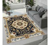Living Room Rugs Large 80x120 cm Baroque Flowers Carpet 3D Print Pattern European Style Mandala Machine Washable Rugs Cashmere Imitation Material Non-Slip Suitable for Kitchen Children's Room Q-2
