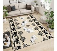 Living Room Rugs Large 80x120 cm Damask Pattern Carpet 3D Print Pattern Elephants Bohemian Style Machine Washable Rugs Cashmere Imitation Material Non-Slip Suitable for Kitchen Children's Room Q-2