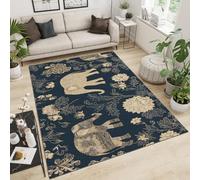 Living Room Rugs Large 80x120 cm Indian Elephants Carpet 3D Print Pattern Bohemia Mandala Machine Washable Rugs Cashmere Imitation Material Non-Slip Suitable for Kitchen Children's Room Q-2