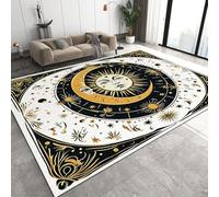 Living Room Rugs Large 80x120 cm Sun And Moon Astrological Symbols Carpet 3D Print Pattern Bohemian Machine Washable Rugs Cashmere Imitation Material Non-Slip Suitable for Kitchen Children's Room Q-2