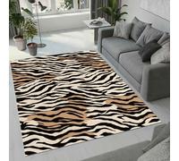Living Room Rugs Large 80x120 cm Zebra Stripes Carpet 3D Print Pattern African Animals Minimalist Machine Washable Rugs Cashmere Imitation Material Non-Slip Suitable for Kitchen Children's Room Q-2