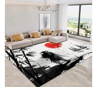 Living Room Rugs Large Japanese Style Samurai Bamboo 160x230 cm Carpets Runner Modern Style Rugs Extra Large Size Soft Non Slip Short Pile Carpet Area Washable Rugs for Hallway Kitchen