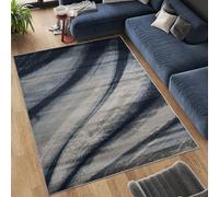 Living Room Rugs Large Upgraded 11mm Thick Sponge Soft Low Pile Non Slip Modern Area Rugs for Bedroom Dining Room Lounge, Abstract Washable Non-Shedding Floor Carpet (Navy, 160 X 230 CM)