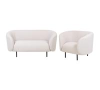 Beliani Fabric Living Room Set Beige Loen, Brown
